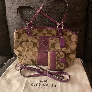 AUTHENTIC Coach Bag with Matching Wallet